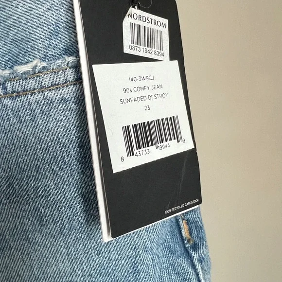 Re/Done 90s Comfy Jean Distressed Ripped Sunfaded Destroy Baggy Size 23 NWT - Picture 12 of 13